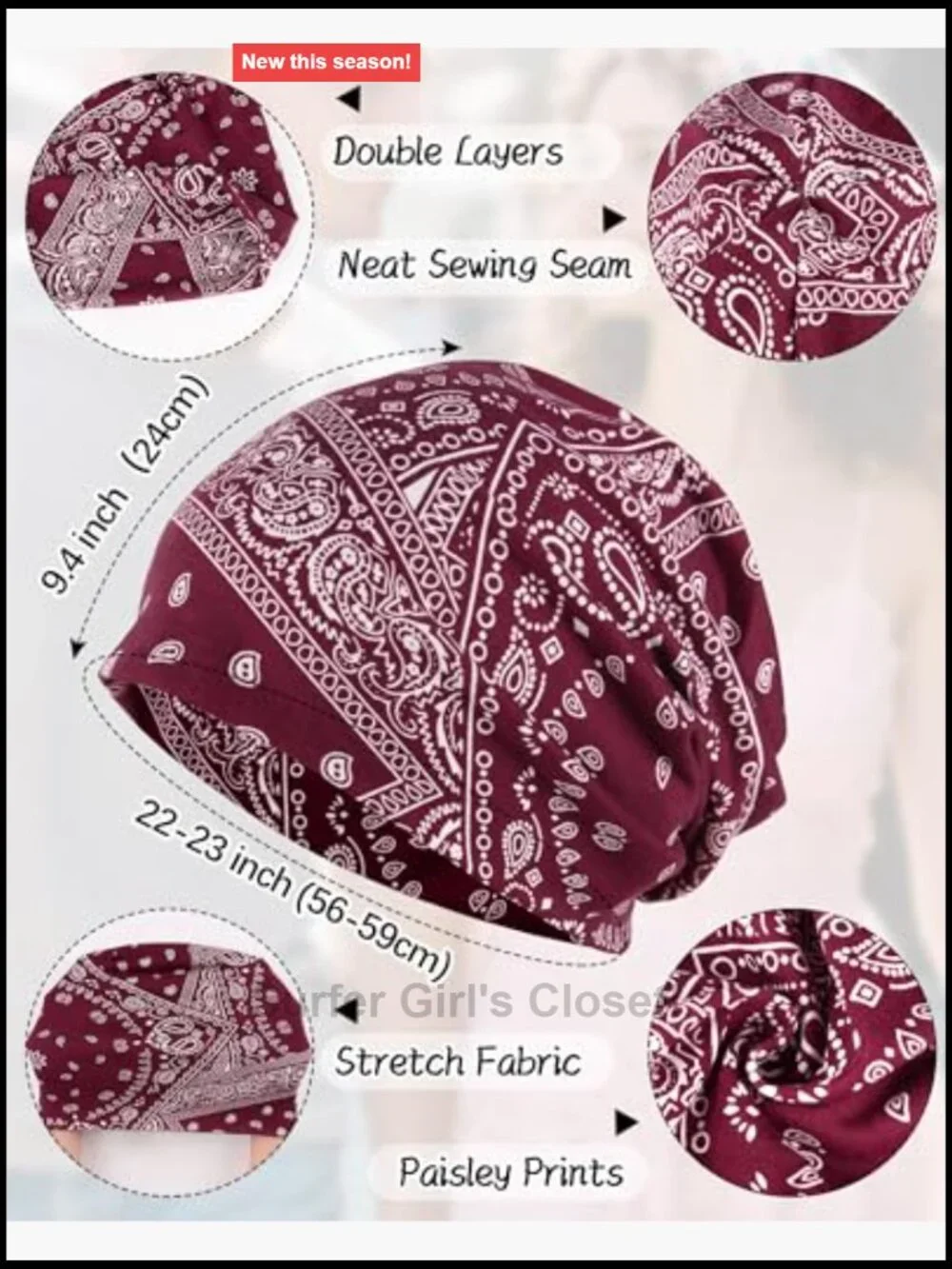 Cotton Spandex Stretch Beanie Chemo Cap Turban Nightcap Breathable